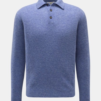 Filippo de Laurentiis - Herren - Strickpolo rauchblau meliert Filippo de Laurentiis - Herren - Strickpolo rauchblau meliert