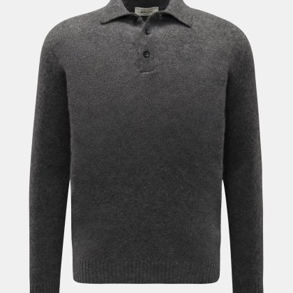Filippo de Laurentiis - Herren - Strickpolo dunkelgrau meliert Filippo de Laurentiis - Herren - Strickpolo dunkelgrau meliert