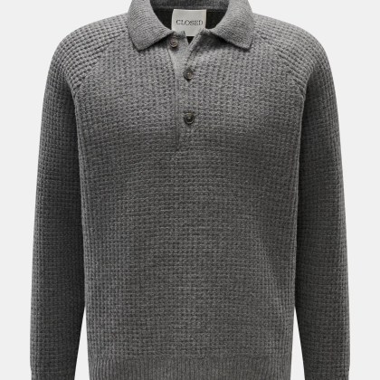Closed - Herren - Strickpolo grau Closed - Herren - Strickpolo grau