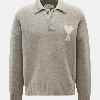 Ami Paris - Herren - Strickpolo grau Ami Paris - Herren - Strickpolo grau