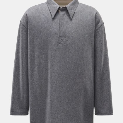 Ami Paris - Herren - Popover-Flanellhemd Kent-Kragen grau meliert Ami Paris - Herren - Popover-Flanellhemd Kent-Kragen grau meliert