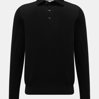 Filippo de Laurentiis - Herren - Strickpolo schwarz Filippo de Laurentiis - Herren - Strickpolo schwarz