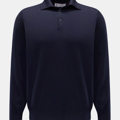 Brunello Cucinelli - Herren - Strickpolo navy Brunello Cucinelli - Herren - Strickpolo navy
