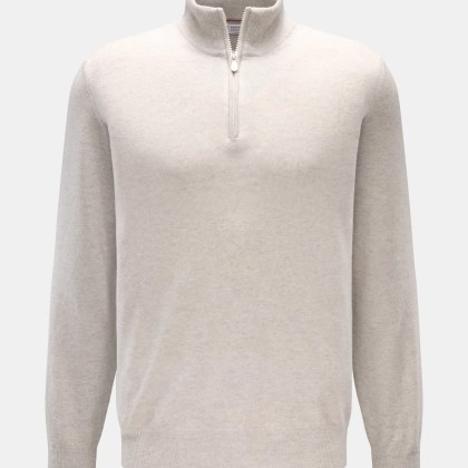 Brunello Cucinelli - Herren - Cashmere Troyer hellgrau meliert Brunello Cucinelli - Herren - Cashmere Troyer hellgrau meliert