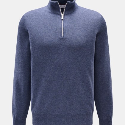 Brunello Cucinelli - Herren - Cashmere Troyer blau meliert Brunello Cucinelli - Herren - Cashmere Troyer blau meliert