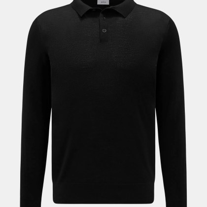 von Braun - Herren - Merino Feinstrickpolo schwarz von Braun - Herren - Merino Feinstrickpolo schwarz