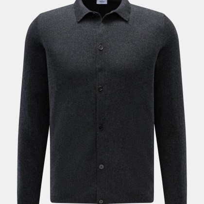 von Braun - Herren - Cashmere Strickhemd anthrazit meliert von Braun - Herren - Cashmere Strickhemd anthrazit meliert