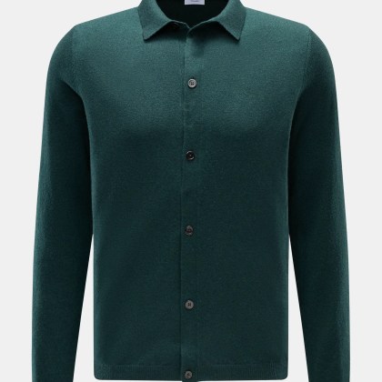 von Braun - Herren - Cashmere Strickhemd dunkelgrün von Braun - Herren - Cashmere Strickhemd dunkelgrün