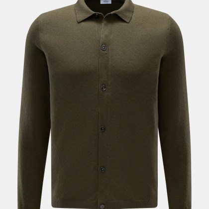 von Braun - Herren - Cashmere Strickhemd oliv von Braun - Herren - Cashmere Strickhemd oliv