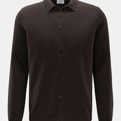 von Braun - Herren - Cashmere Strickhemd dunkelbraun von Braun - Herren - Cashmere Strickhemd dunkelbraun