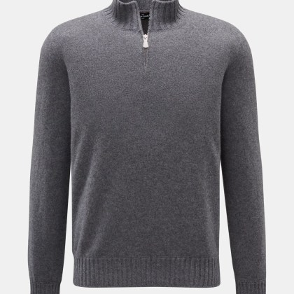 Gran Sasso - Herren - Cashmere Troyer dunkelgrau meliert Gran Sasso - Herren - Cashmere Troyer dunkelgrau meliert