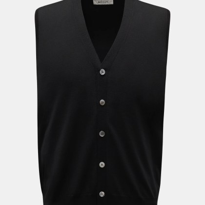 Filippo de Laurentiis - Herren - Merino Feinstrick-Weste schwarz Filippo de Laurentiis - Herren - Merino Feinstrick-Weste schwarz