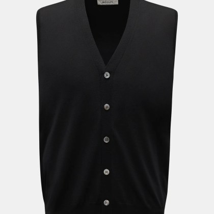 Filippo de Laurentiis - Herren - Merino Feinstrick-Weste schwarz Filippo de Laurentiis - Herren - Merino Feinstrick-Weste schwarz