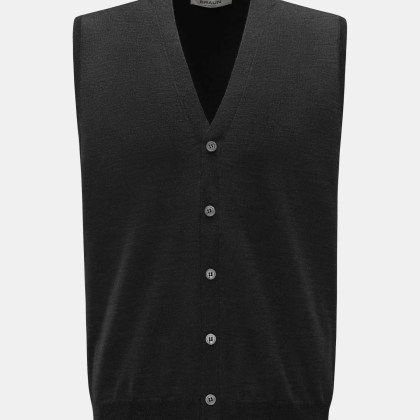 Filippo de Laurentiis - Herren - Merino Feinstrick-Weste anthrazit meliert Filippo de Laurentiis - Herren - Merino Feinstrick-Weste anthrazit meliert