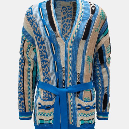 Laneus - Herren - Cardigan blau/beige gemustert Laneus - Herren - Cardigan blau/beige gemustert