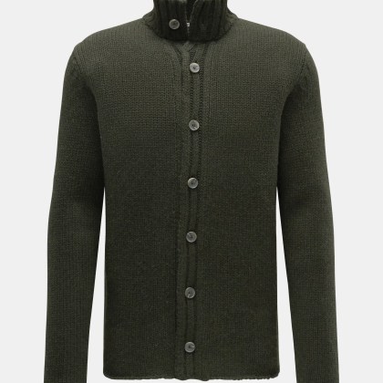 von Braun - Herren - Cashmere Cardigan dark olive von Braun - Herren - Cashmere Cardigan dark olive