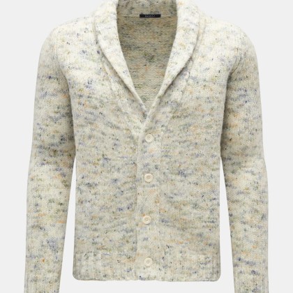 04651/ A trip in a bag - Herren - Cardigan %27Donegal%27 creme/graublau gemustert 04651/ A trip in a bag - Herren - Cardigan %27Donegal%27 creme/graublau gemustert