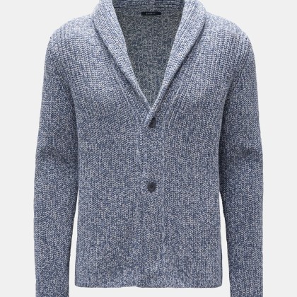 04651/ A trip in a bag - Herren - Cardigan %27Rainbow%27 rauchblau/weiß 04651/ A trip in a bag - Herren - Cardigan %27Rainbow%27 rauchblau/weiß