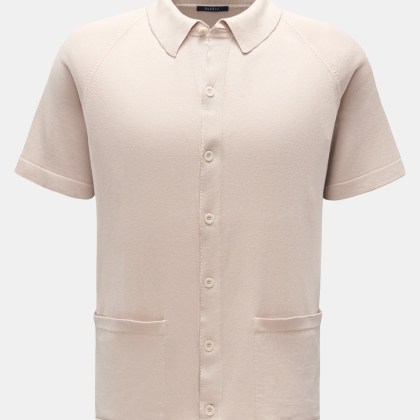 04651/ A trip in a bag - Herren - Kurzarm-Strickhemd %27Foggy Shirt%27 schmaler Kragen beige 04651/ A trip in a bag - Herren - Kurzarm-Strickhemd %27Foggy Shirt%27 schmaler Kragen beige