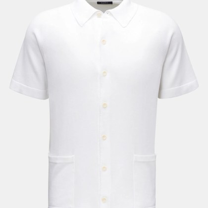 04651/ A trip in a bag - Herren - Kurzarm-Strickhemd %27Foggy Shirt%27 weiß 04651/ A trip in a bag - Herren - Kurzarm-Strickhemd %27Foggy Shirt%27 weiß