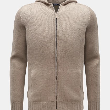 04651/ A trip in a bag - Herren - Strickjacke %27Foggy Full Zip%27 taupe 04651/ A trip in a bag - Herren - Strickjacke %27Foggy Full Zip%27 taupe