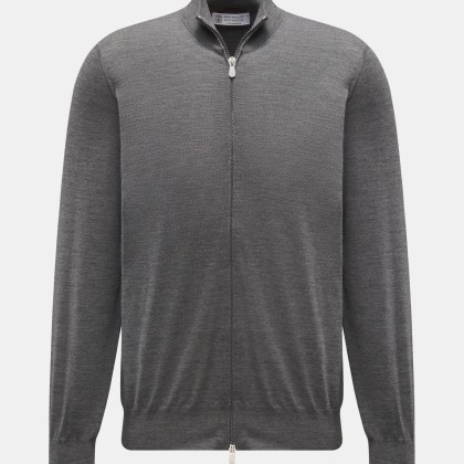 Brunello Cucinelli - Herren - Strickjacke dunkelgrau meliert Brunello Cucinelli - Herren - Strickjacke dunkelgrau meliert