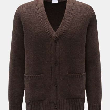 04651/ A trip in a bag - Herren - Cashmere Cardigan dunkelbraun 04651/ A trip in a bag - Herren - Cashmere Cardigan dunkelbraun