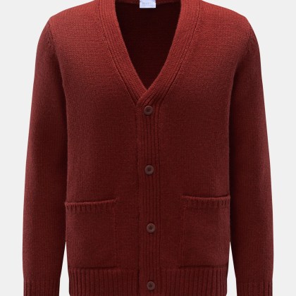 04651/ A trip in a bag - Herren - Cashmere Cardigan rostbraun 04651/ A trip in a bag - Herren - Cashmere Cardigan rostbraun