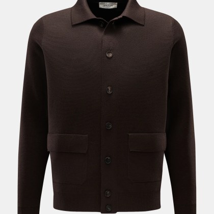 Filippo de Laurentiis - Herren - Merino Cardigan dunkelbraun Filippo de Laurentiis - Herren - Merino Cardigan dunkelbraun