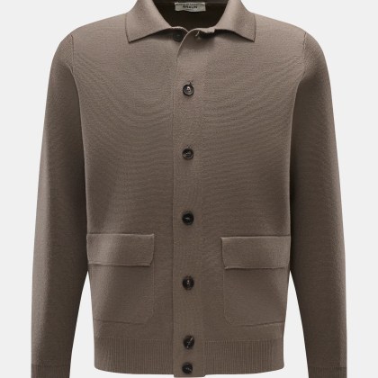 Filippo de Laurentiis - Herren - Merino Cardigan graugrün Filippo de Laurentiis - Herren - Merino Cardigan graugrün