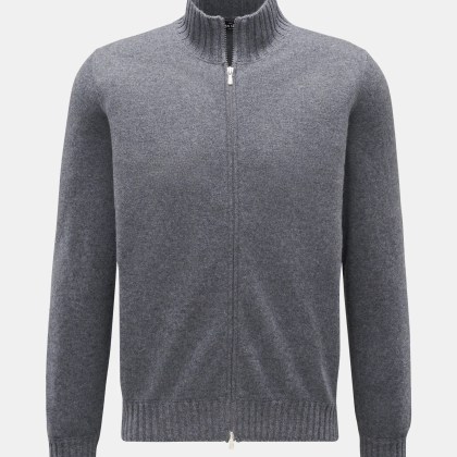 Gran Sasso - Herren - Cashmere Strickjacke dunkelgrau meliert Gran Sasso - Herren - Cashmere Strickjacke dunkelgrau meliert