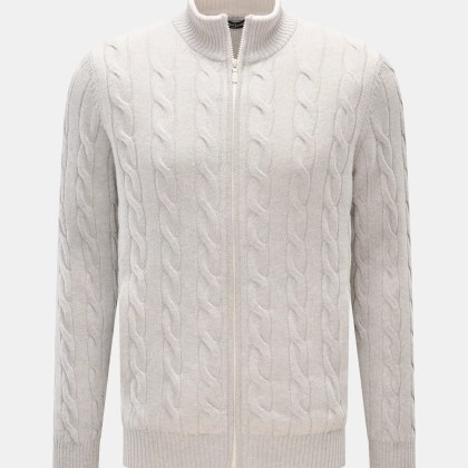 Gran Sasso - Herren - Cashmere Strickjacke hellgrau meliert Gran Sasso - Herren - Cashmere Strickjacke hellgrau meliert