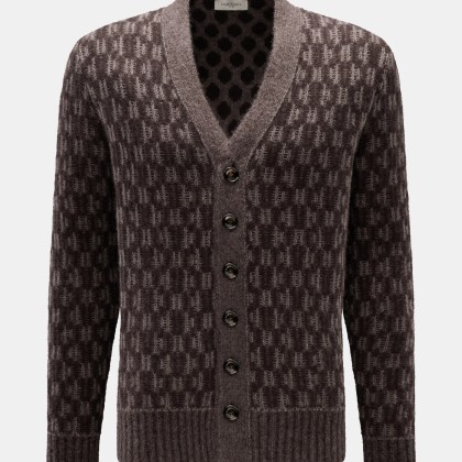 Piacenza 1733 - Herren - Cardigan graubraun/dunkelbraun gemustert Piacenza 1733 - Herren - Cardigan graubraun/dunkelbraun gemustert