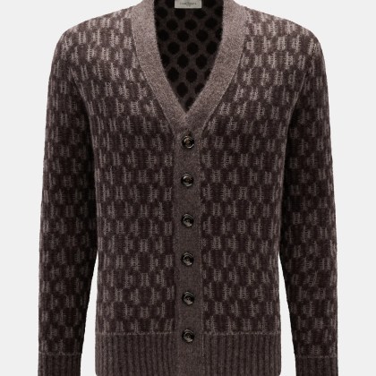 Piacenza 1733 - Herren - Cardigan graubraun/dunkelbraun gemustert Piacenza 1733 - Herren - Cardigan graubraun/dunkelbraun gemustert