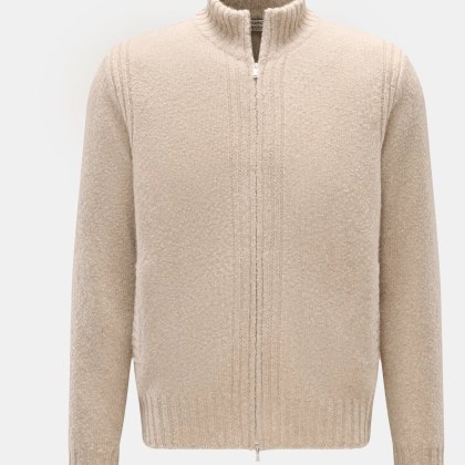 Fioroni - Herren - Cashmere Strickjacke sand meliert Fioroni - Herren - Cashmere Strickjacke sand meliert