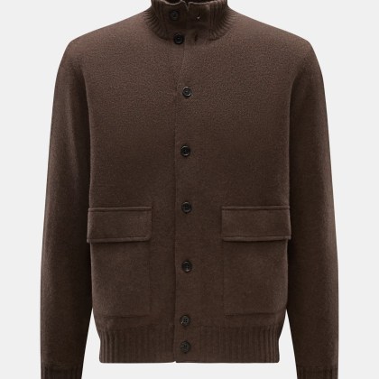 Fioroni - Herren - Cashmere Cardigan dunkelbraun meliert Fioroni - Herren - Cashmere Cardigan dunkelbraun meliert