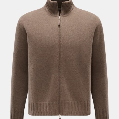 Lunaria Cashmere - Herren - Cashmere Strickjacke graubraun Lunaria Cashmere - Herren - Cashmere Strickjacke graubraun