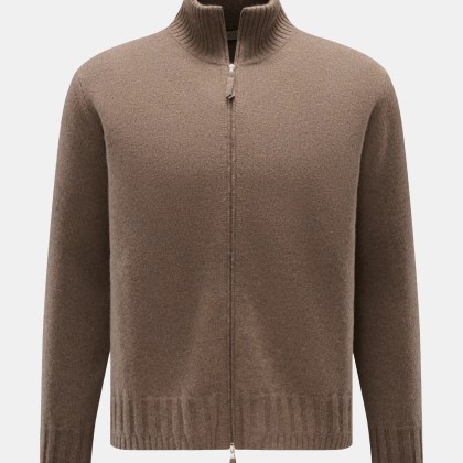 Lunaria Cashmere - Herren - Cashmere Strickjacke graubraun Lunaria Cashmere - Herren - Cashmere Strickjacke graubraun