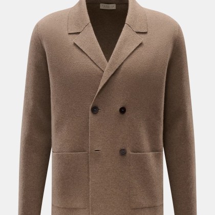 Lunaria Cashmere - Herren - Cashmere Cardigan graubraun meliert Lunaria Cashmere - Herren - Cashmere Cardigan graubraun meliert
