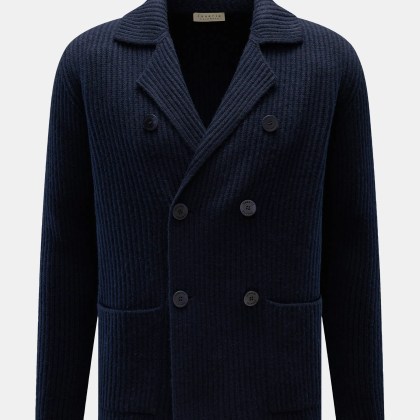 Lunaria Cashmere - Herren - Cashmere Cardigan navy Lunaria Cashmere - Herren - Cashmere Cardigan navy