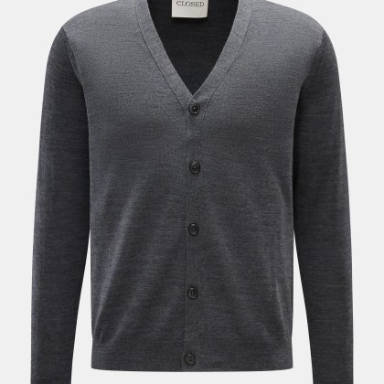 Closed - Herren - Feinstrick-Cardigan dunkelgrau meliert Closed - Herren - Feinstrick-Cardigan dunkelgrau meliert