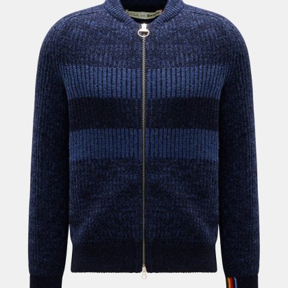 Barbour - Herren - Strickjacke %27Knit Bomber%27 blau/navy gestreift Barbour - Herren - Strickjacke %27Knit Bomber%27 blau/navy gestreift