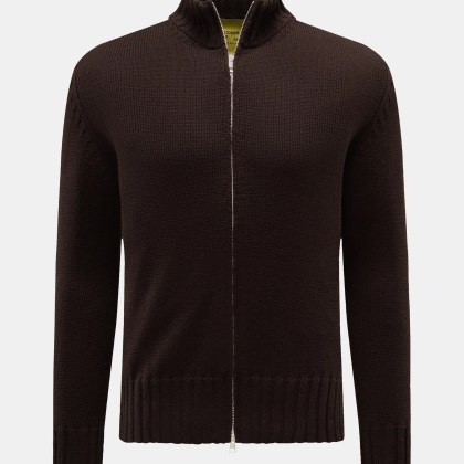 B.F. Knitwear - Herren - Merino Strickjacke dunkelbraun B.F. Knitwear - Herren - Merino Strickjacke dunkelbraun
