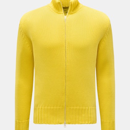 B.F. Knitwear - Herren - Merino Strickjacke gelb B.F. Knitwear - Herren - Merino Strickjacke gelb