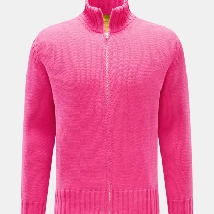 B.F. Knitwear - Herren - Merino Strickjacke magenta B.F. Knitwear - Herren - Merino Strickjacke magenta