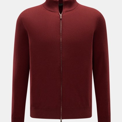 Colombo - Herren - Cashmere Strickjacke dunkelrot Colombo - Herren - Cashmere Strickjacke dunkelrot
