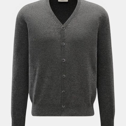 Bruno Manetti - Herren - Cashmere Cardigan dunkelgrau meliert Bruno Manetti - Herren - Cashmere Cardigan dunkelgrau meliert