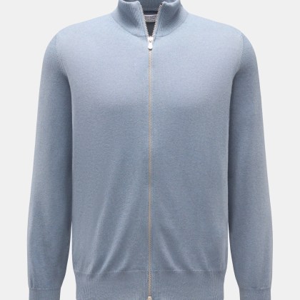 Brunello Cucinelli - Herren - Cashmere Strickjacke rauchblau Brunello Cucinelli - Herren - Cashmere Strickjacke rauchblau