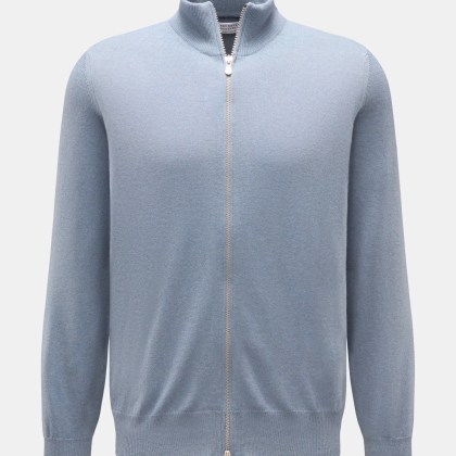 Brunello Cucinelli - Herren - Cashmere Strickjacke rauchblau Brunello Cucinelli - Herren - Cashmere Strickjacke rauchblau