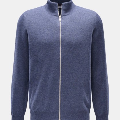 Brunello Cucinelli - Herren - Cashmere Strickjacke blau meliert Brunello Cucinelli - Herren - Cashmere Strickjacke blau meliert